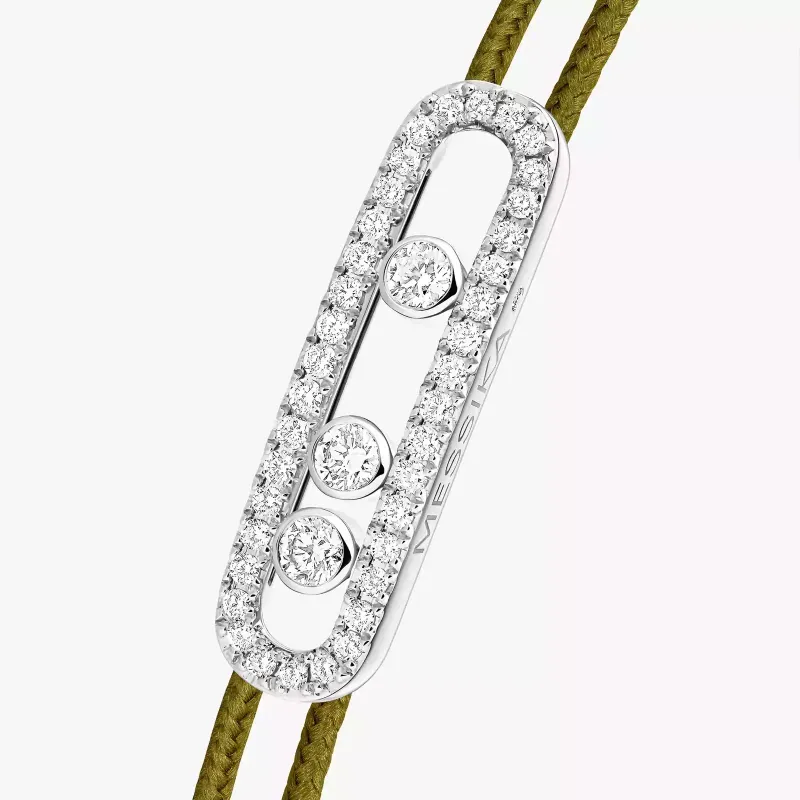 Messika MESSIKA CARE(s) Diamond Pavé Khaki Cord Bracelet White Gold PU.14100.WG