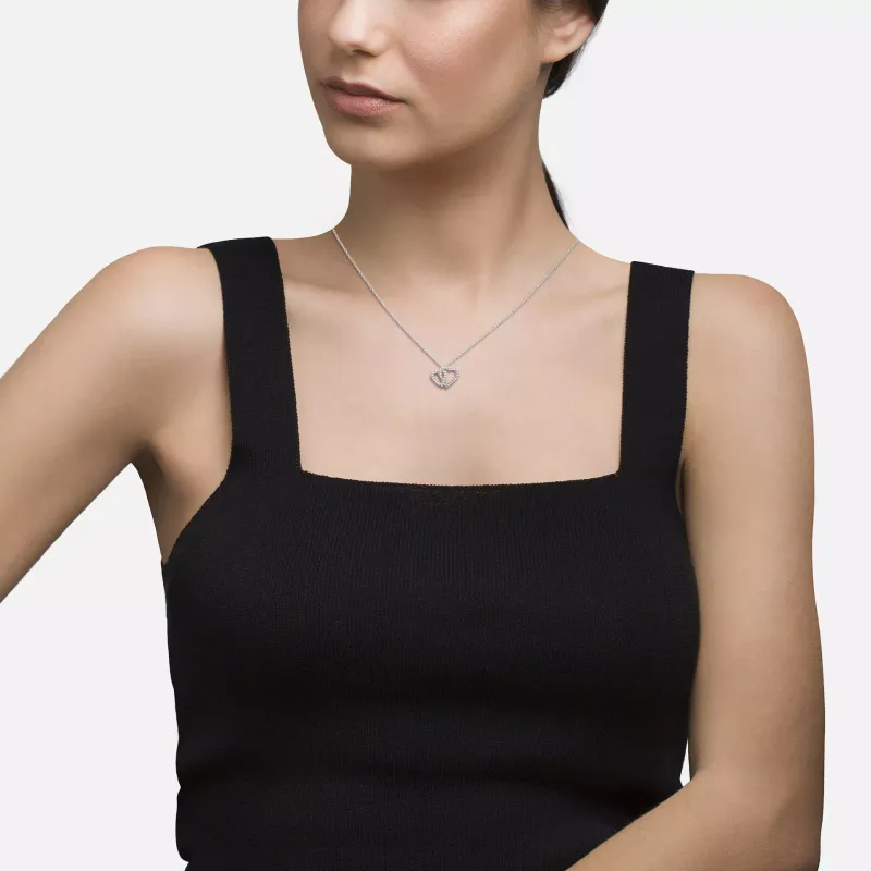 Unike Colar Classy Double Heart UK.CL.1204.0016
