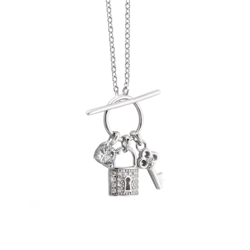Imagem Colar Valentines Key and Locket Silver