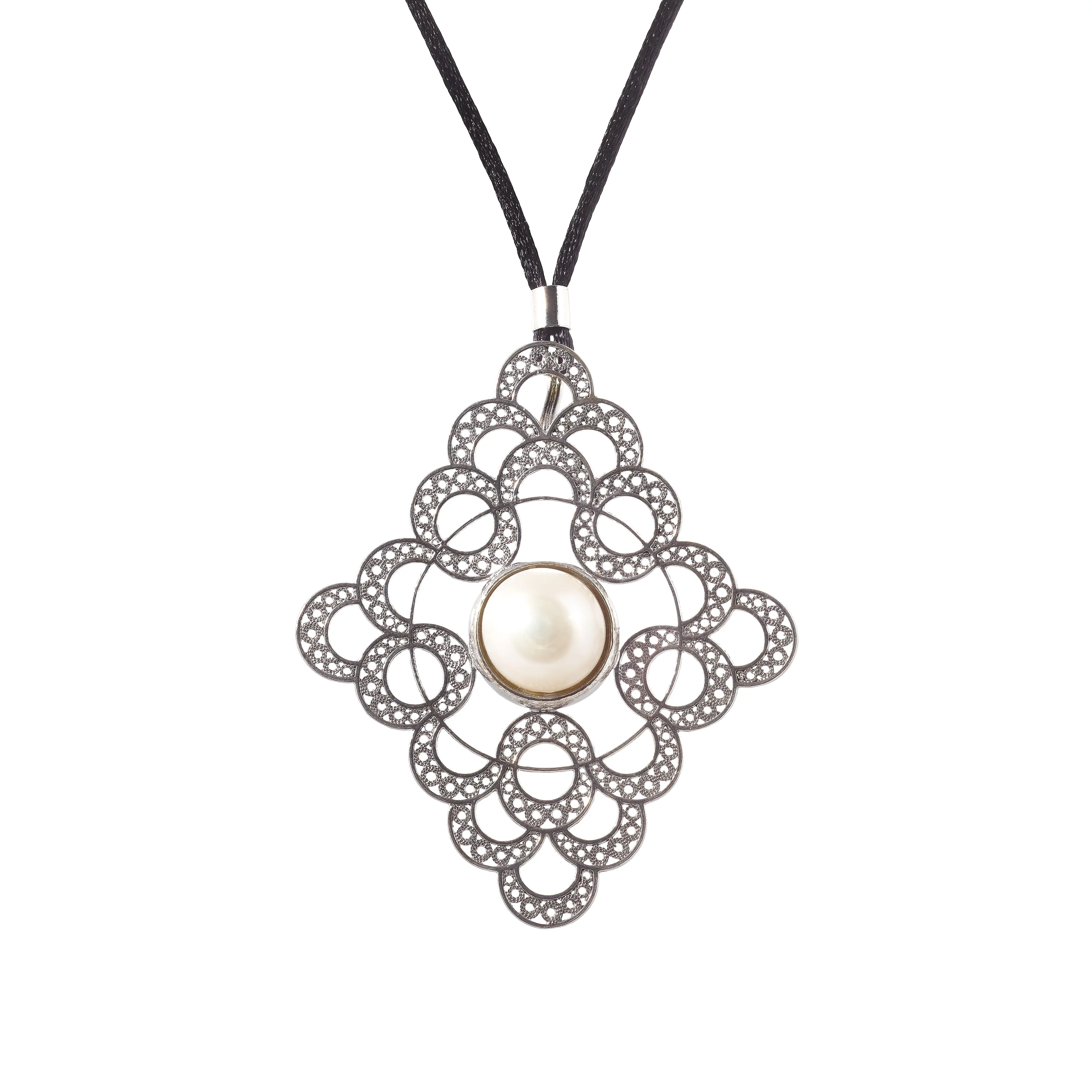 Imagem Colar Filigrana em Prata com Pérola