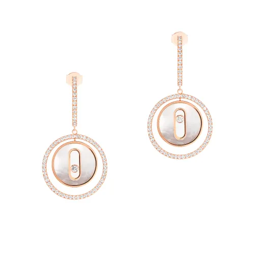 Brincos Lucky Move Ouro Rosa com Diamantes