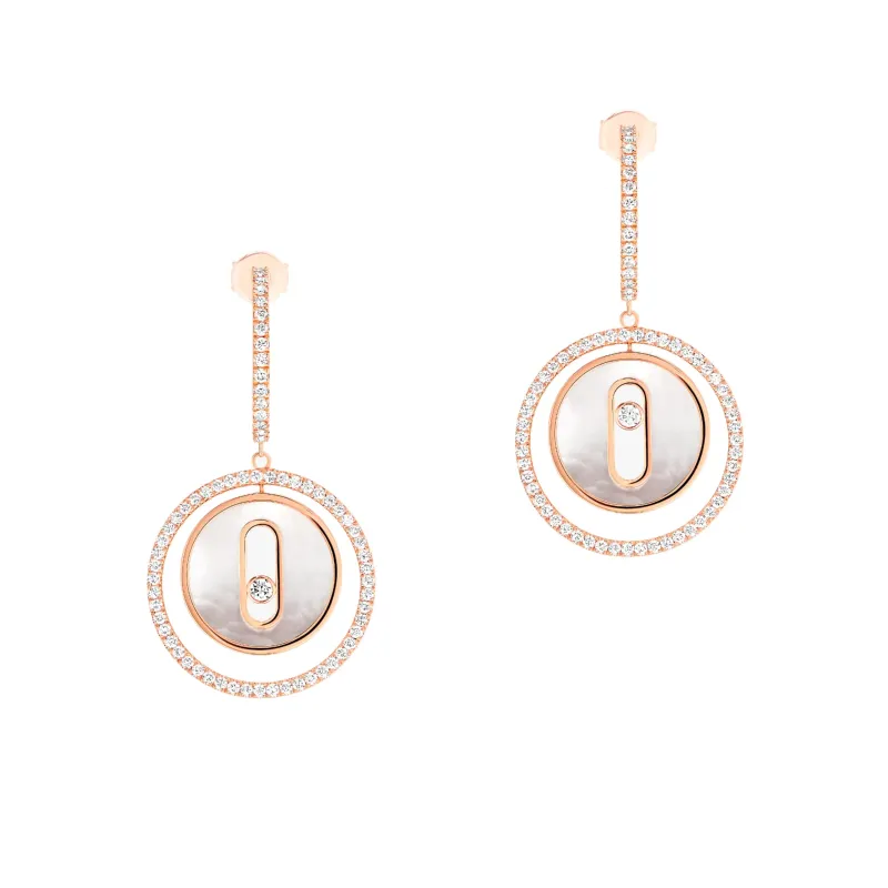 Messika Brincos Lucky Move Ouro Rosa com Diamantes MEK.33.BR.12764.PG