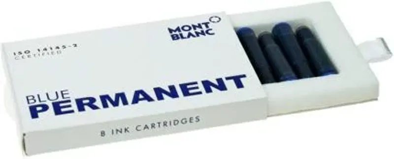 Montblanc Ink Cartr Permanent Blue 1Pack=8Cartr 128208