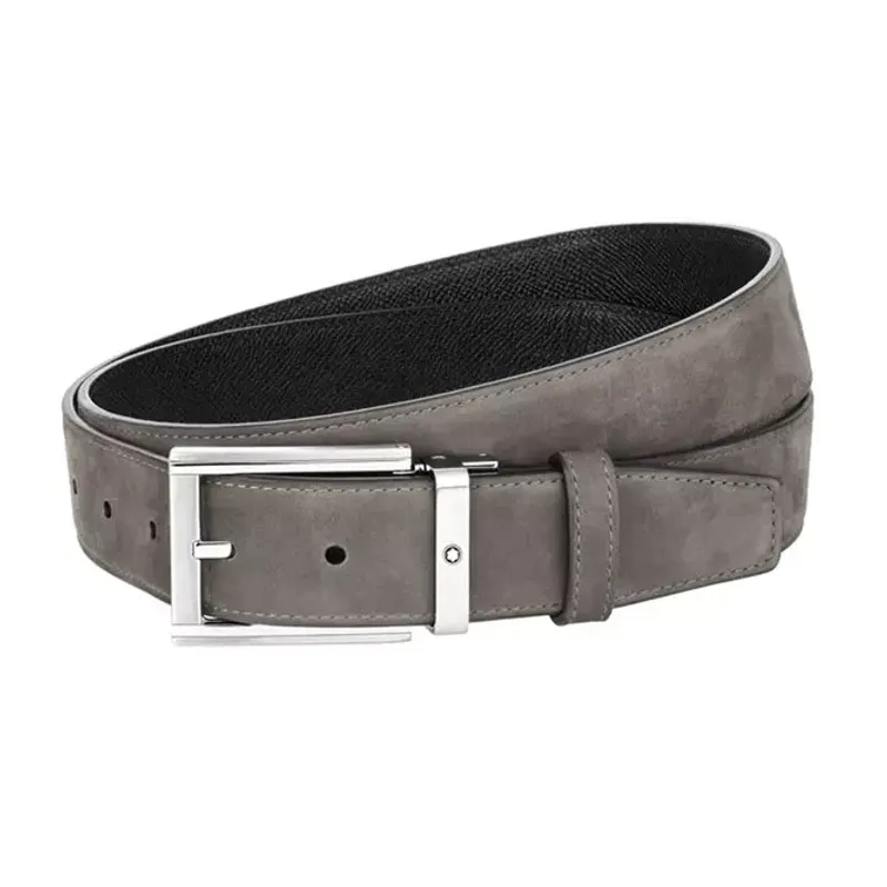 Montblanc Black/Taupe 35 mm reversible leather belt 126043