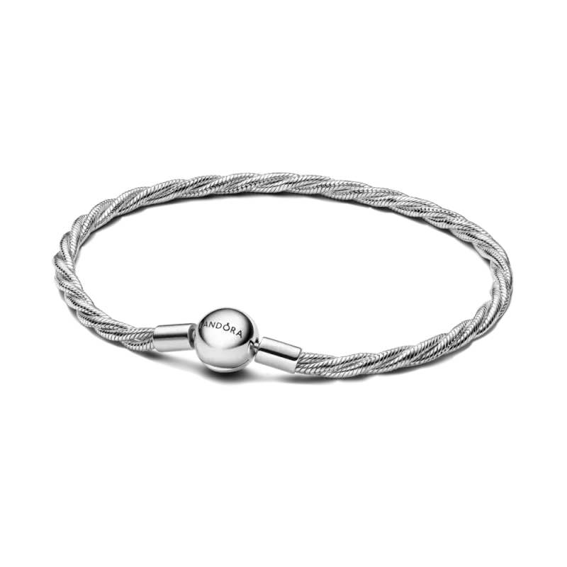 Pandora Round Pandora Clasp Twisted Snake Chain 593757C00-19