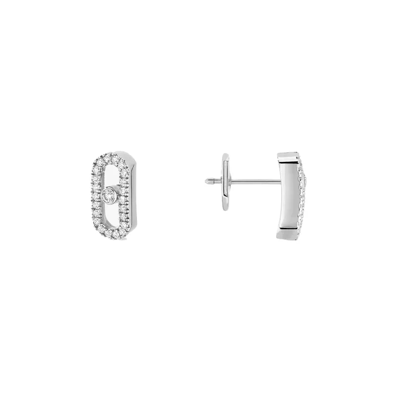 Messika Brincos Move Classique Ouro Branco com Diamantes MEK.01.BR.05634.WG