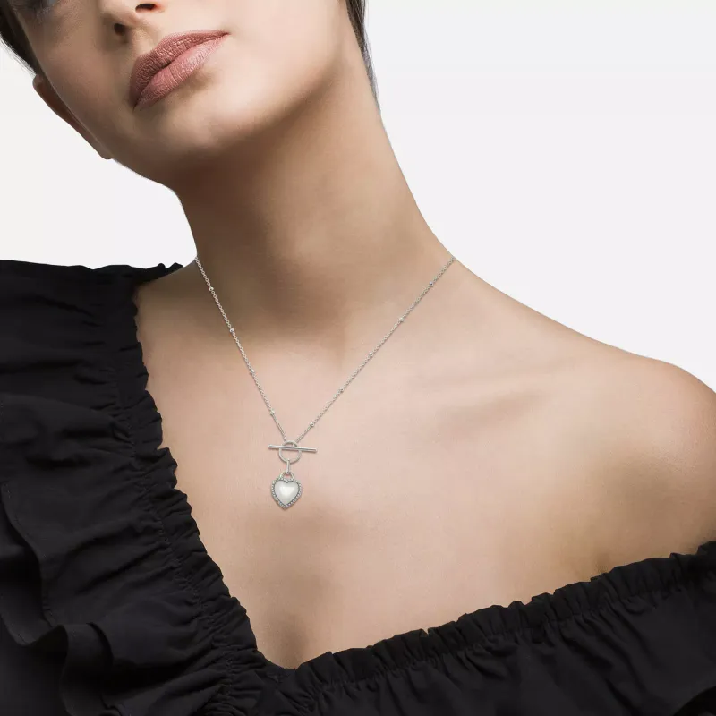 Unike Heart Mother of Pearl Silver Necklace UK.CL.1204.0283