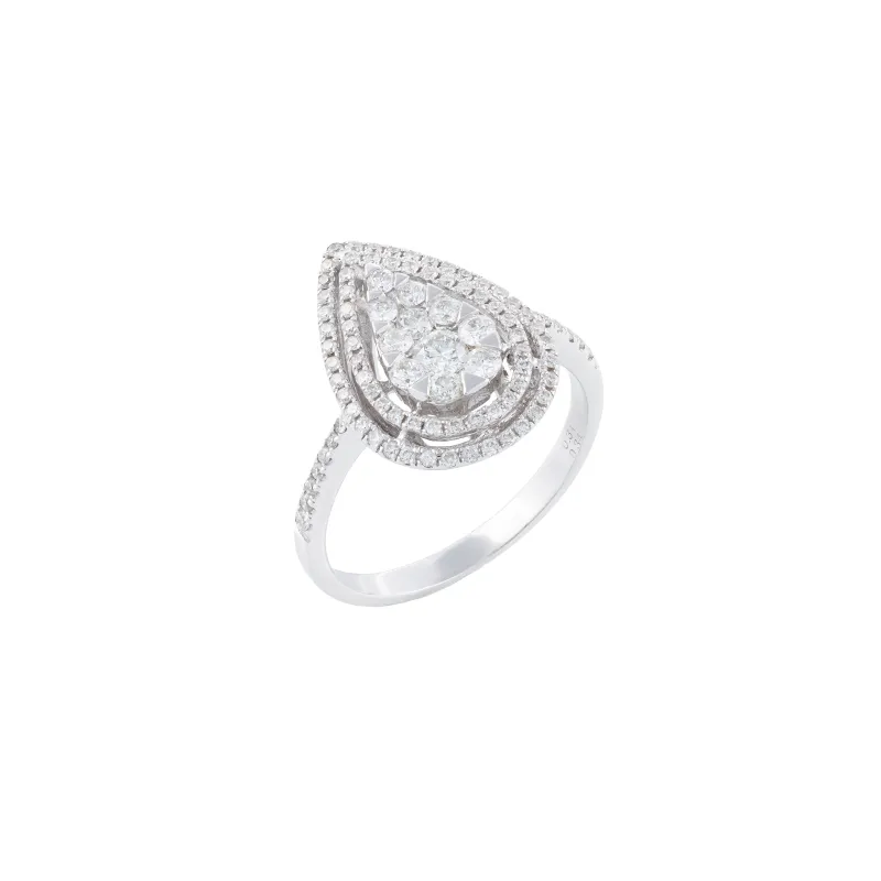 Marcolino Anel Ouro Branco com Diamantes 90567A/003
