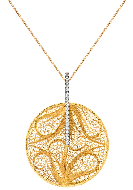 Eleutério COLAR OURO AMARELO 20 DIAMANTES 0,20 cts CLOA0053