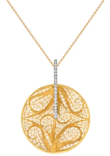 Imagem COLAR OURO AMARELO 20 DIAMANTES 0,20 cts