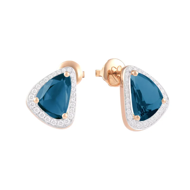 K Di Kuore Brincos com Diamantes e Topázios 461976