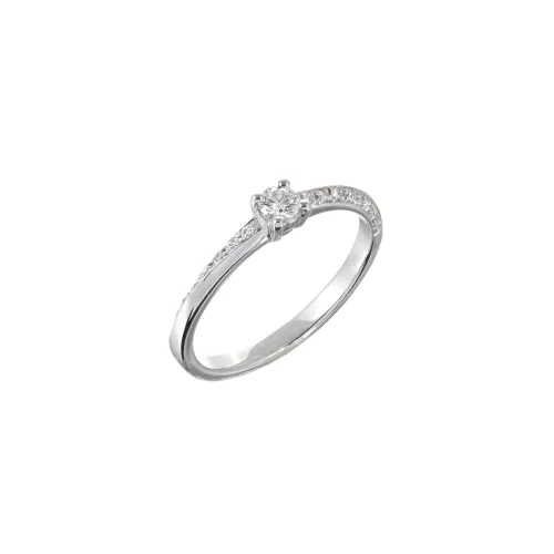 Imagem Anel Ouro Branco com Diamantes