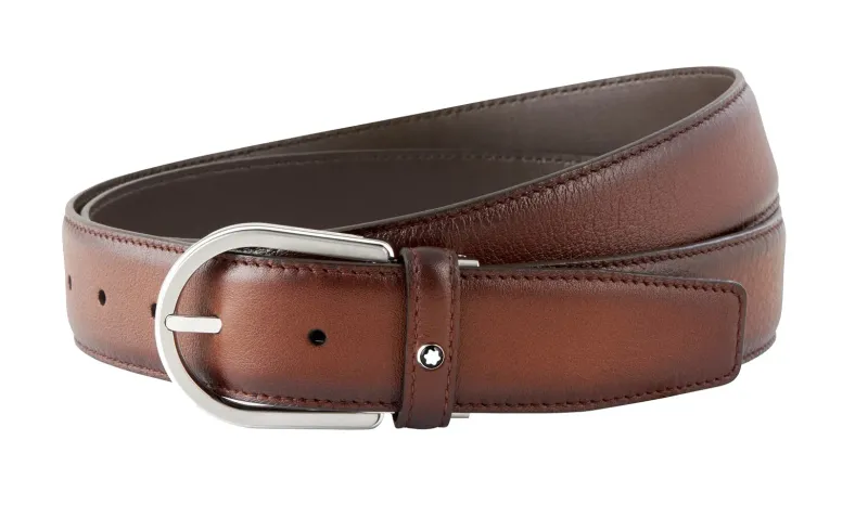 Montblanc Cinto Horseshoe Castanho em Pele 118413