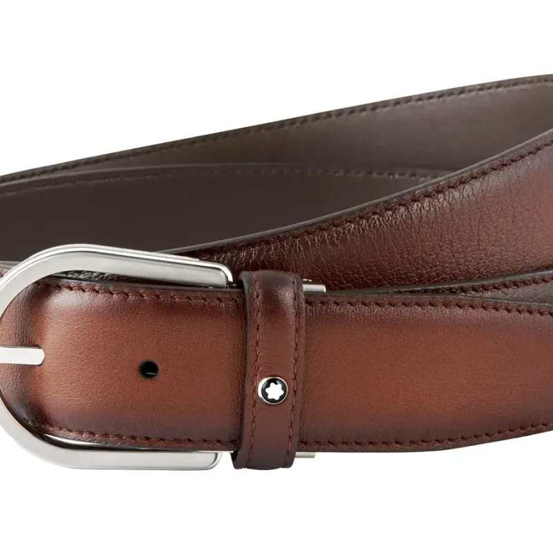 Montblanc Cinto Horseshoe Castanho em Pele 118413