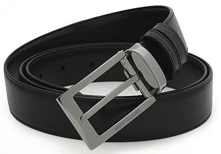 Image Belt Ellipse Tuthenium Shiny Pin Reversible Calf