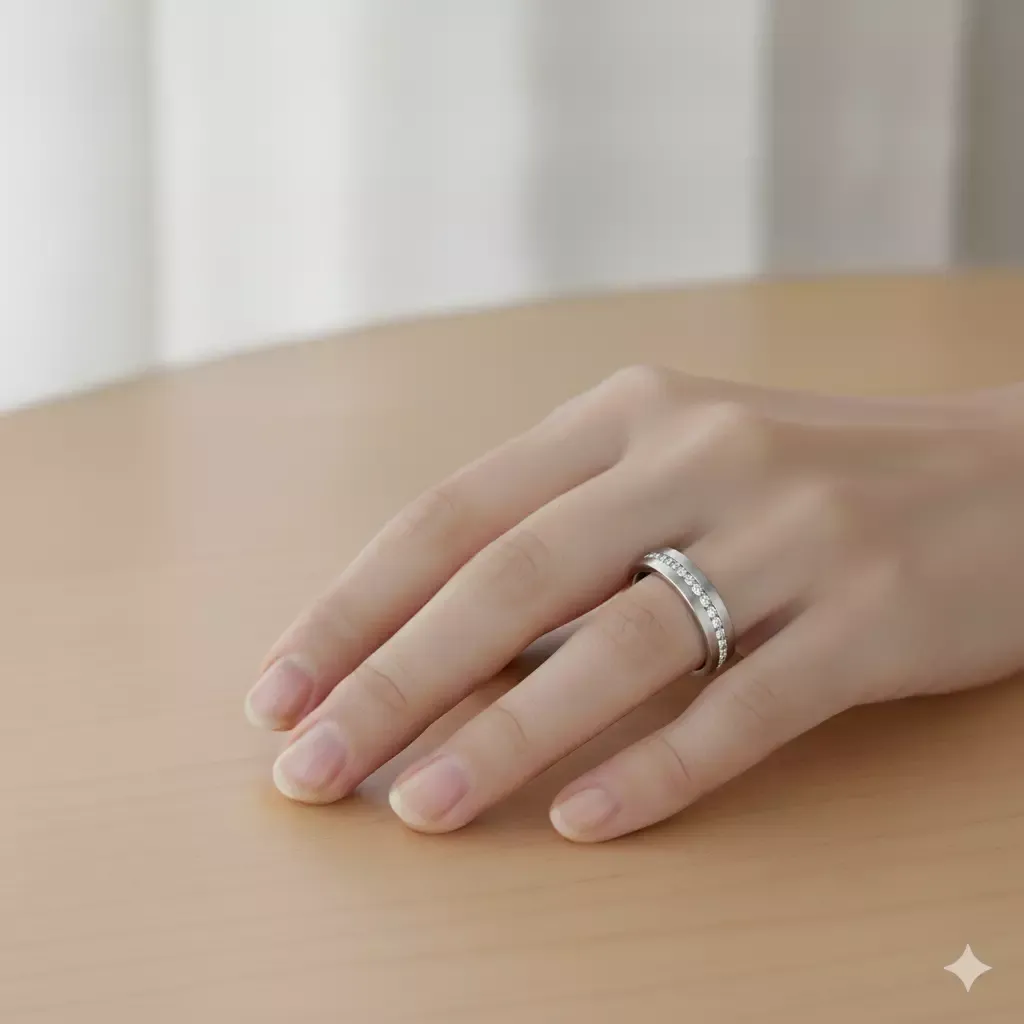 Aliança Meister Girello Ouro Branco com Diamantes