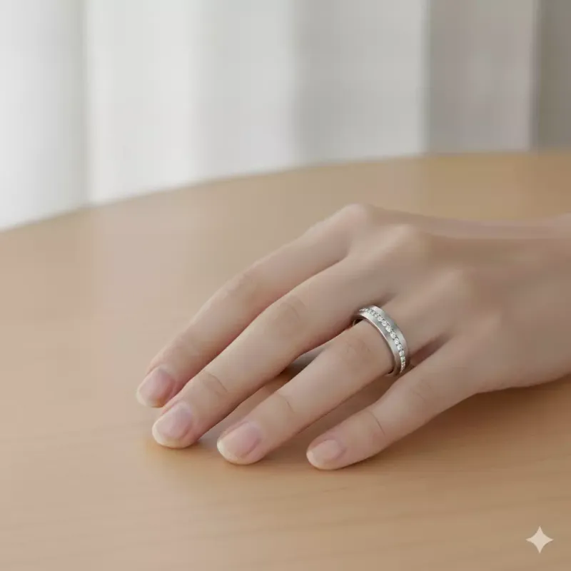 Marcolino Aliança Meister Girello Ouro Branco com Diamantes 112.8885.01