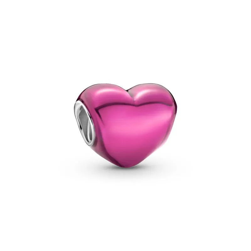 Pandora Conta Coração Rosa Metalizado 799291C03