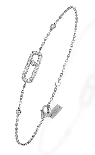 Pulseira Move Classique ouro branco com diamantes