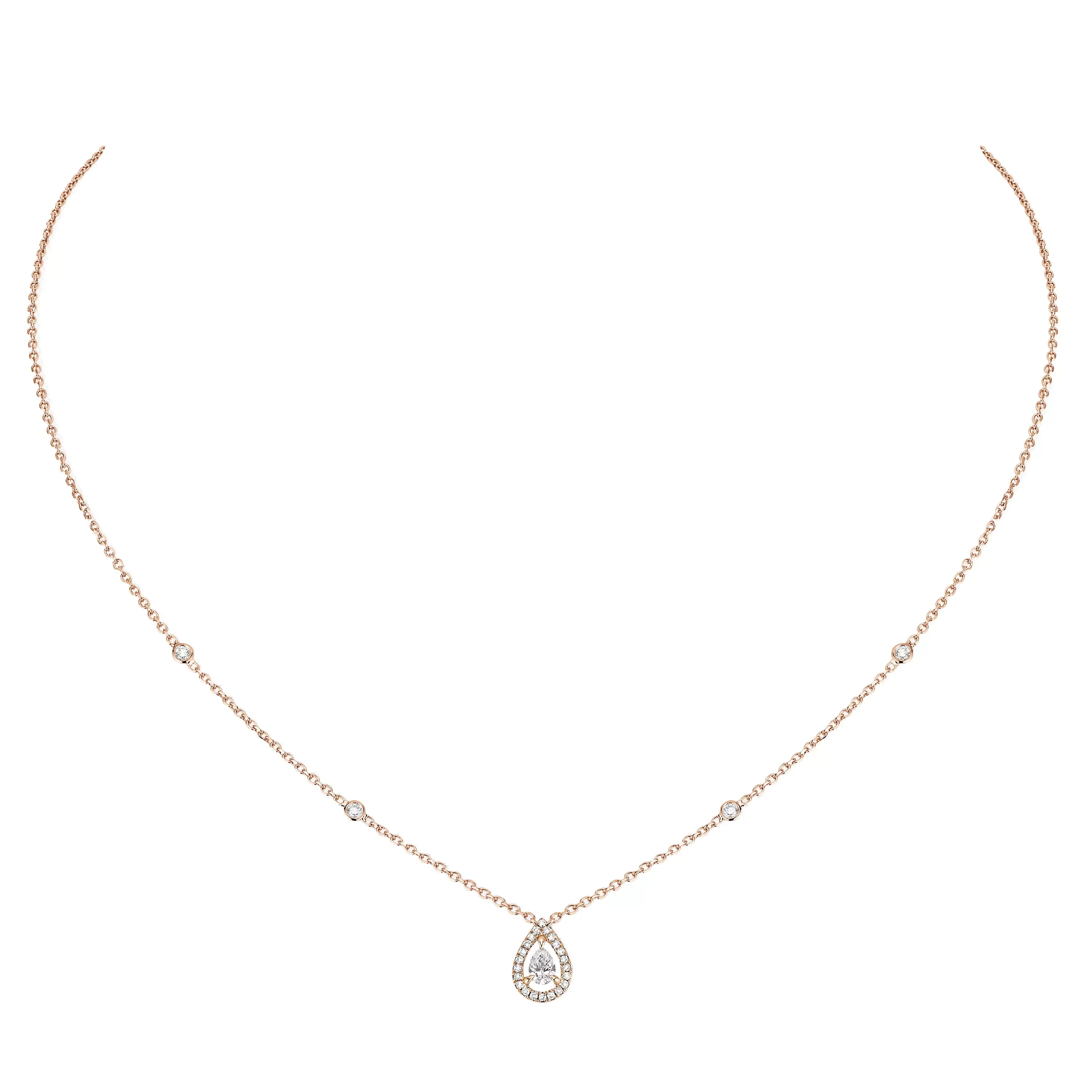 Image Pink Gold Diamond Necklace Joy