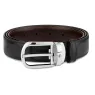Horseshoe buckle black/brown 30 mm reversible leather belt 114412