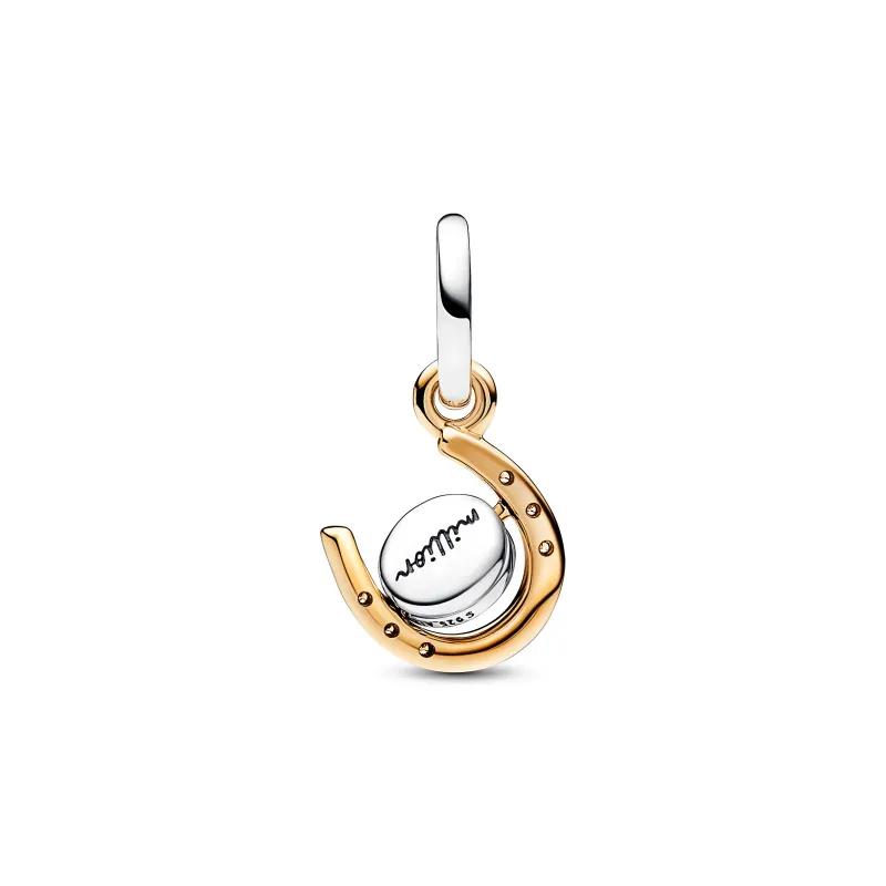 Pandora Spinnable horseshoe sterling silver and 14k gold-plated 762713C01