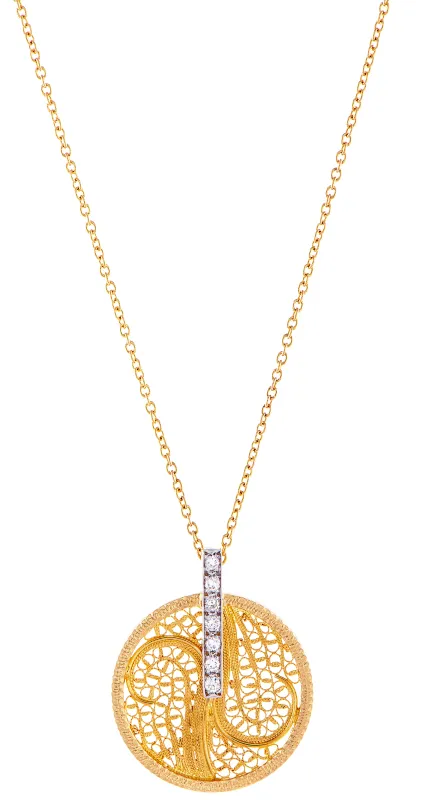 Eleutério COLAR OURO AMARELO 7 DIAMANTES 0,010 cts CLOA0192