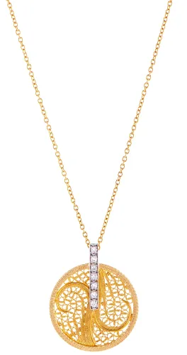 Image COLAR OURO AMARELO 7 DIAMANTES 0,010 cts