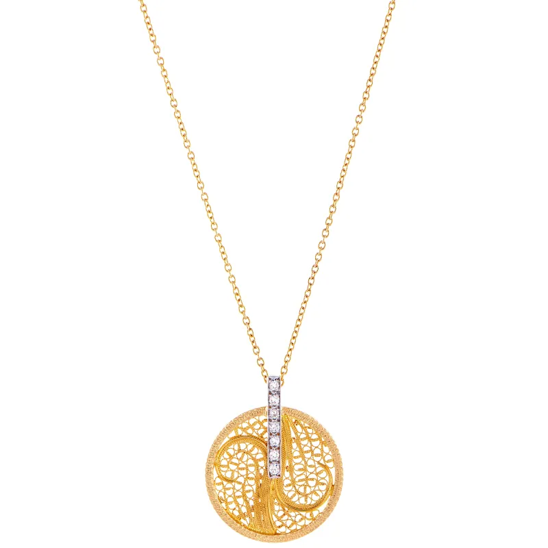 Eleutério COLAR OURO AMARELO 7 DIAMANTES 0,010 cts CLOA0192