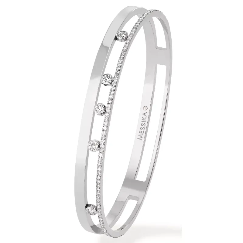 Messika Escrava Move Romane ouro branco com diamantes MEK.02.PU.6514.WG