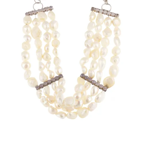 Imagem Colar Koh-I-Noor Em Prata com Perolas