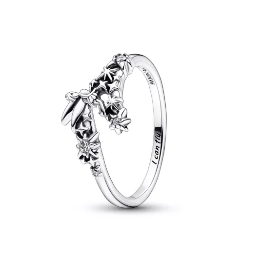 Pandora Disney Tinkerbell sterling silver ring with clear cubic zirc 192516C01-54