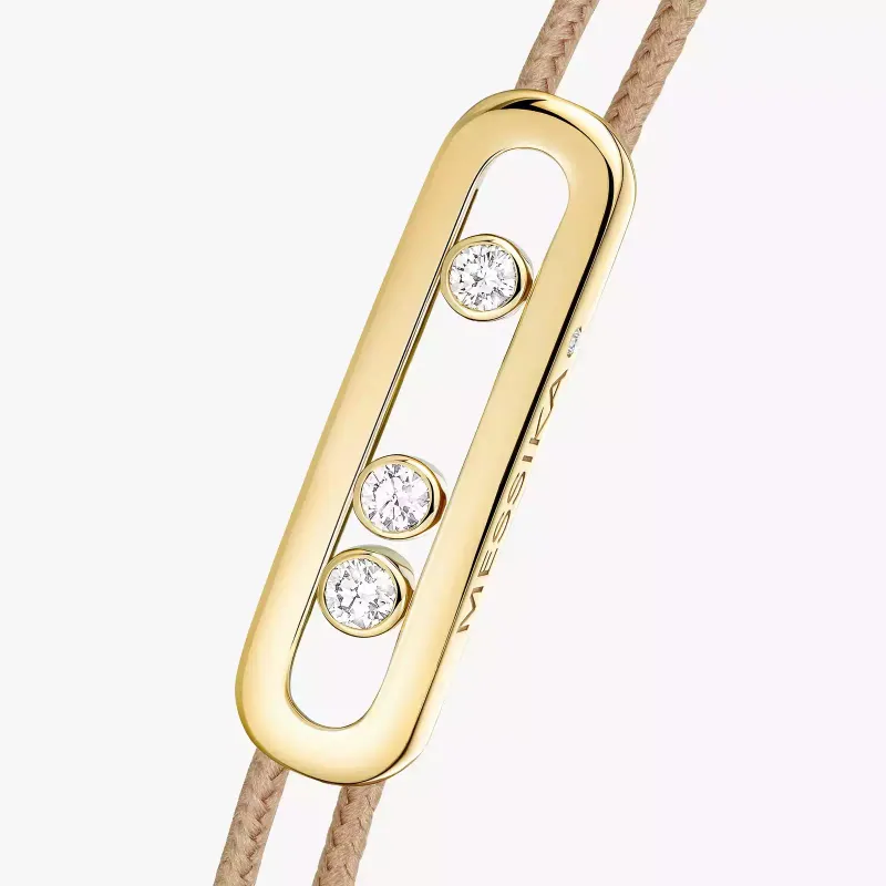 Messika MESSIKA CARE(s) Diamond Beige Cord Bracelet in Yellow Gold PU.14099.YG