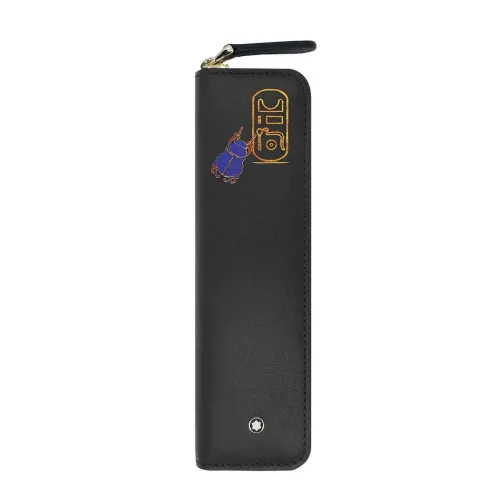 Image 1 Pen Pouch with Scarab Print Black                         