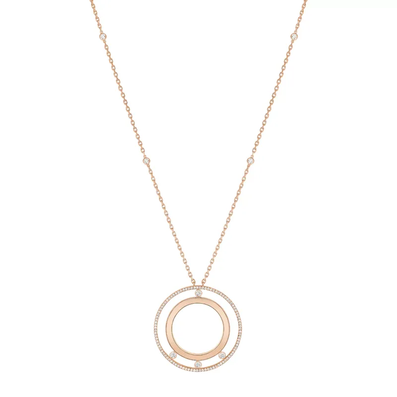Messika Move Romane Long Diamond Necklace in Pink Gold MEK01FI11169PG