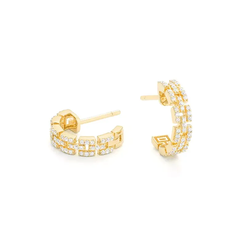 Marcolino Brincos Ouro Amarelo com Diamantes F9090