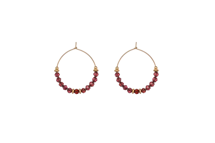 Image Brincos prata 925 Granato