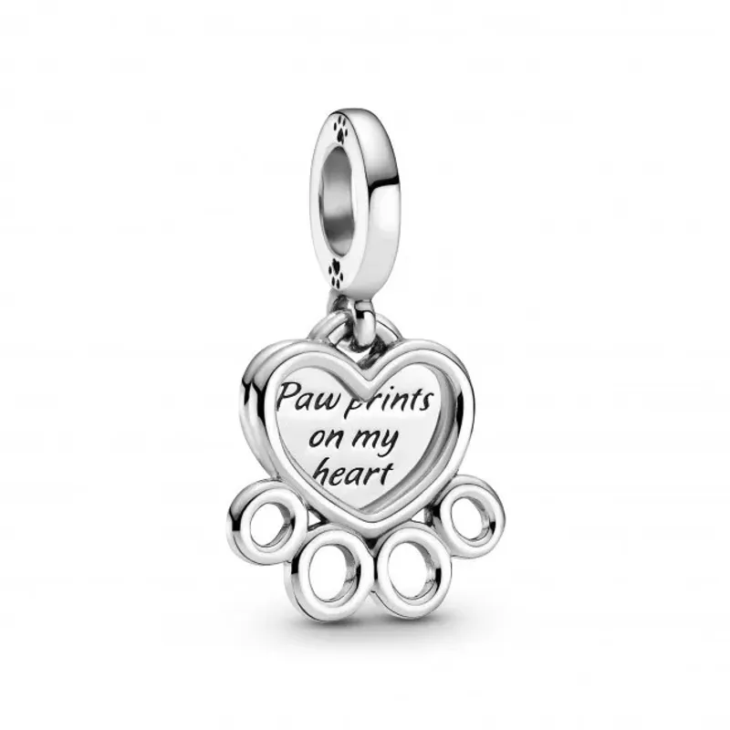 Pandora Silver Dangle Charm Hearts and Paw Print 799360C00