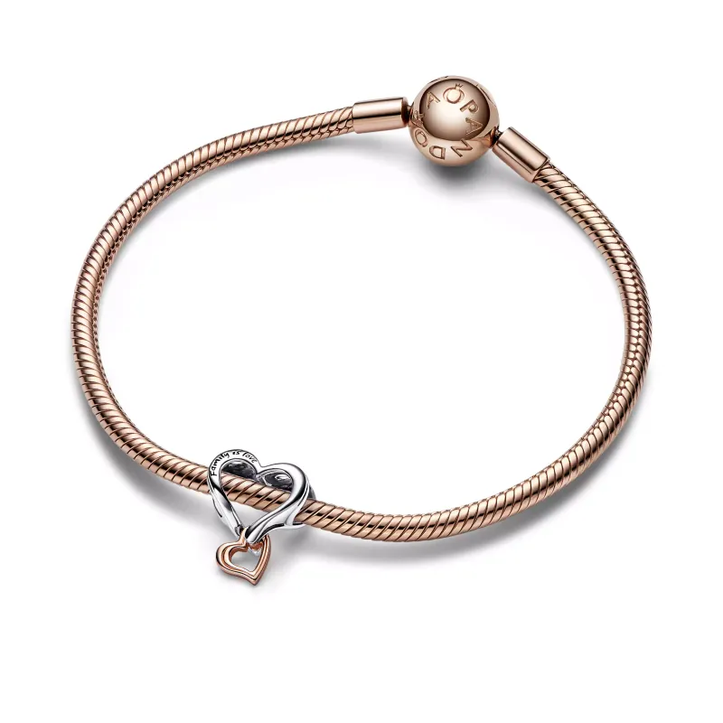 Pandora Openwork heart sterling silver and 14k gold-plated charm 782642C00