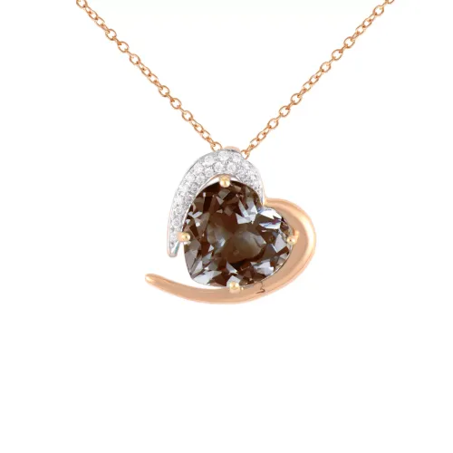 Image Necklace with Diamonds and Quartz