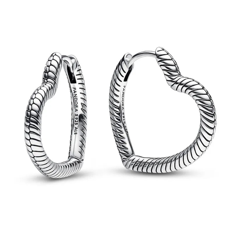Pandora Heart Charm Hoop Earrings 292236C00