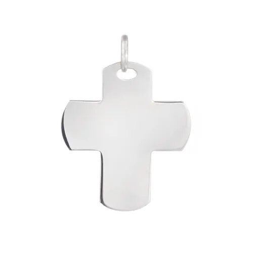 Image Silver Cross Smooth Cut Charm