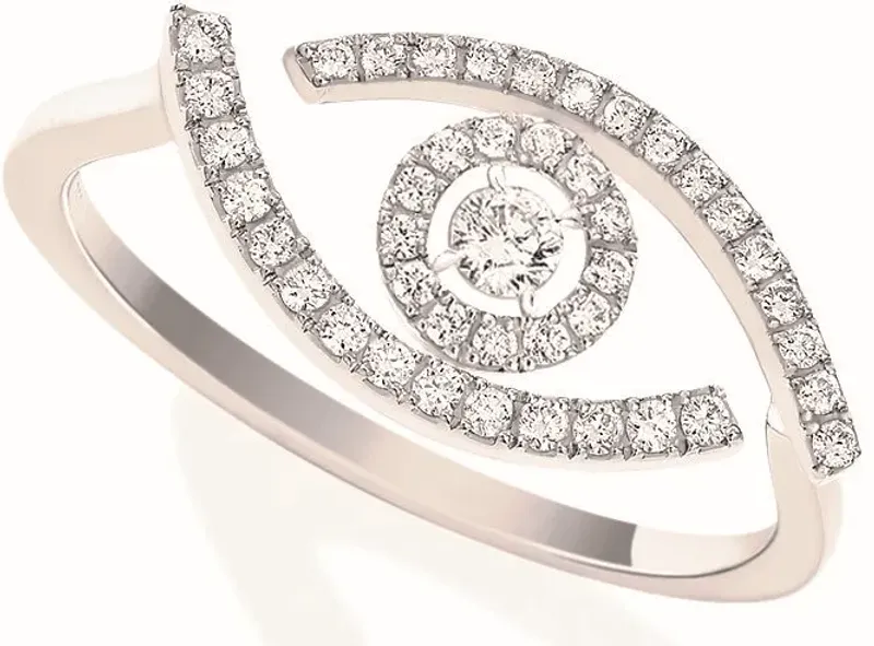 Messika Anel Lucky Eye ouro branco com diamantes MEK34AN10037WG53