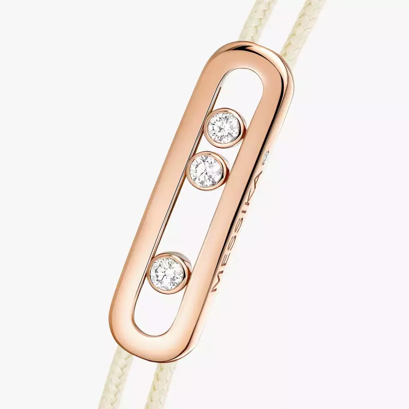 Messika MESSIKA CARE(s) Cream Cord and Pink Gold Diamond Bracelet PU.14098.PG