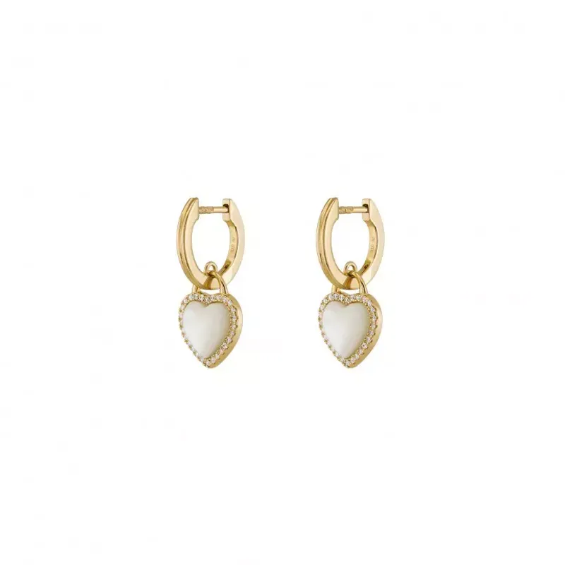 Unike Heart Mother of Pearl Gold Earrings UK.BR.1204.0186