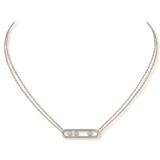 Messika White gold necklace with diamonds Move Classique MEK.01.FI.3997.WG
