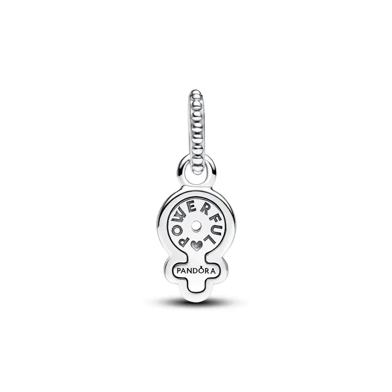 Pandora Powerful women sterling silver dangle with blue lab-created 793181C01
