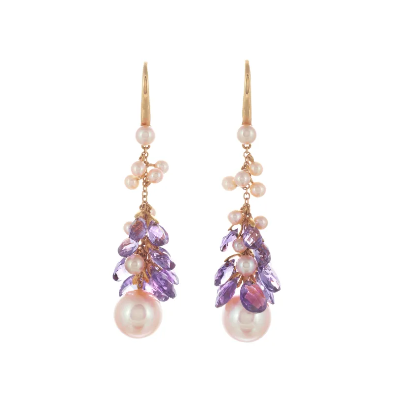 Marcolino Brincos Nagai  Ametistas e Perolas O212R3A