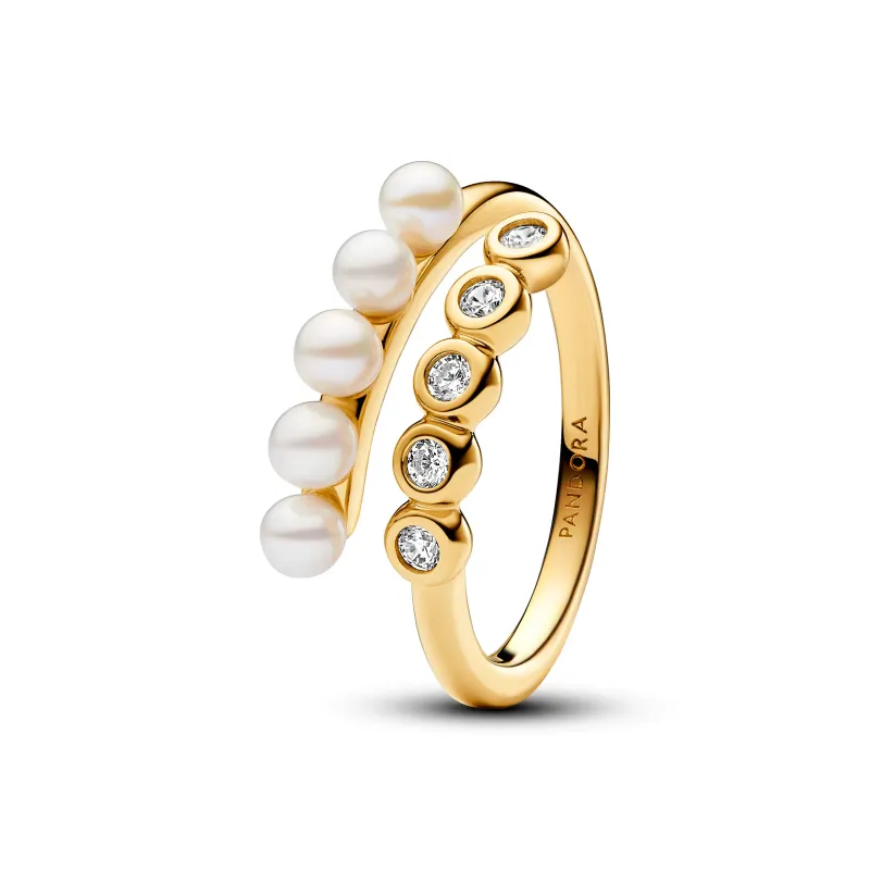 Pandora Anel aberto Treated Freshwater Cultured Pearls & Stones 163146C01-56