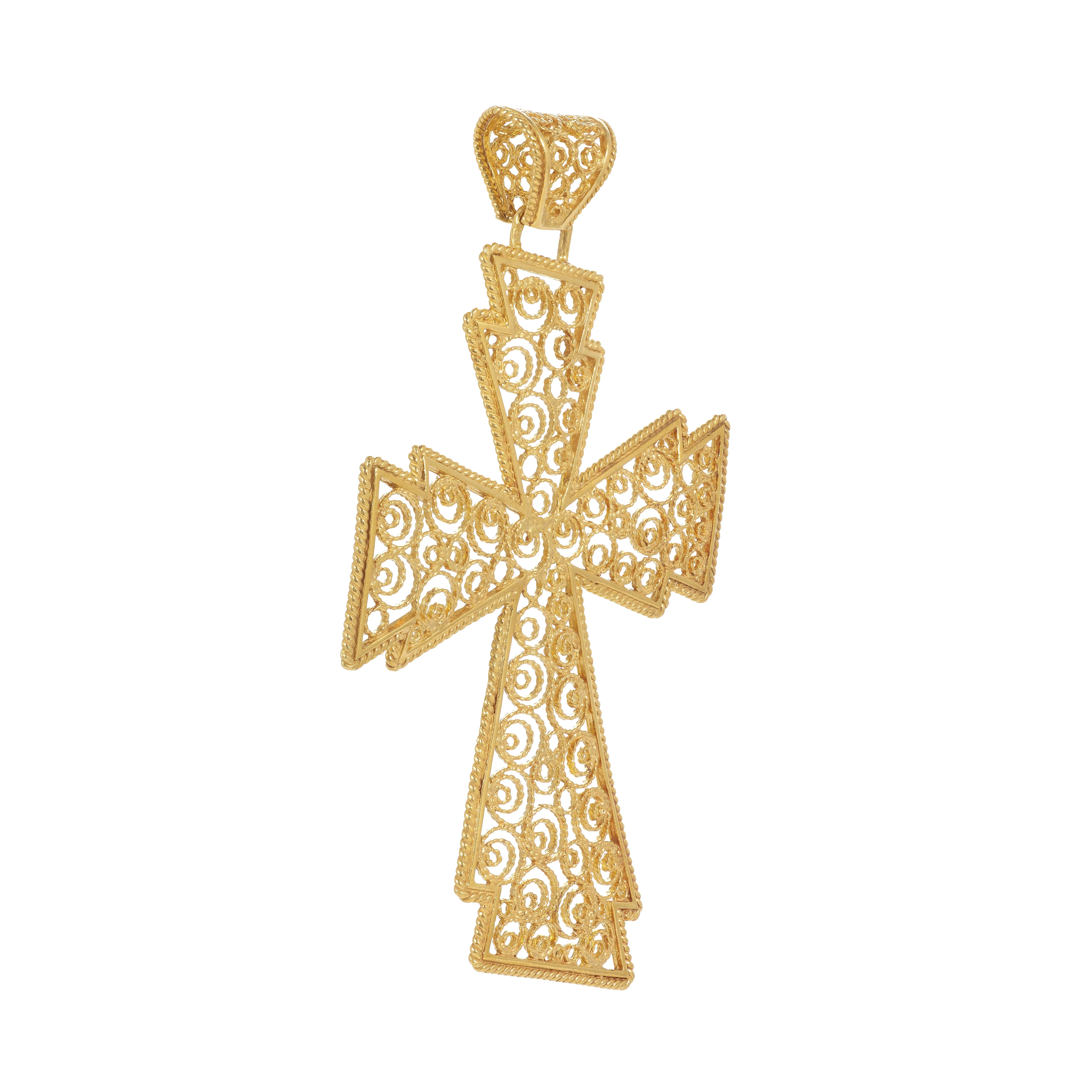 Cruz Filigrana Ouro Amarelo